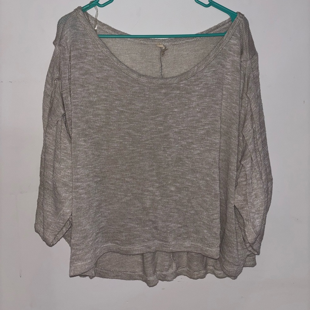 Lovemarks Knit XL Top Beige Short Sleeve Made in USA